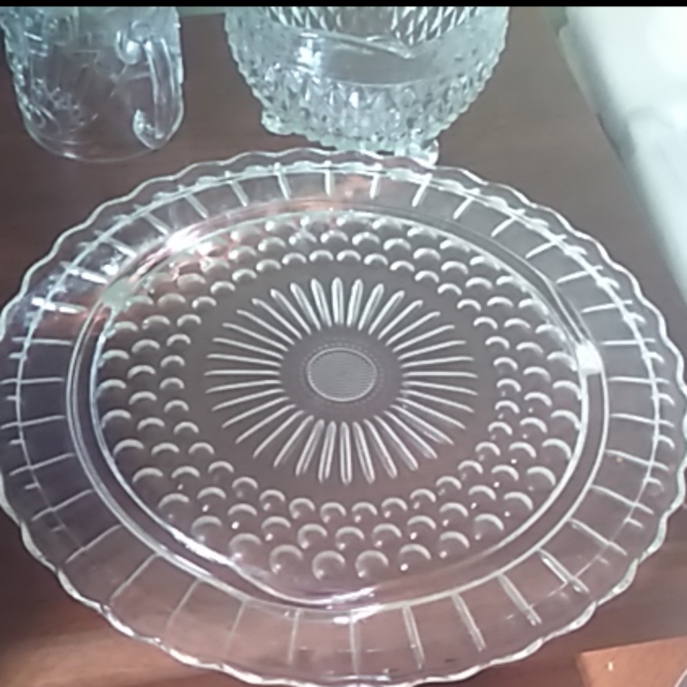 Vintage Crystal cake plate